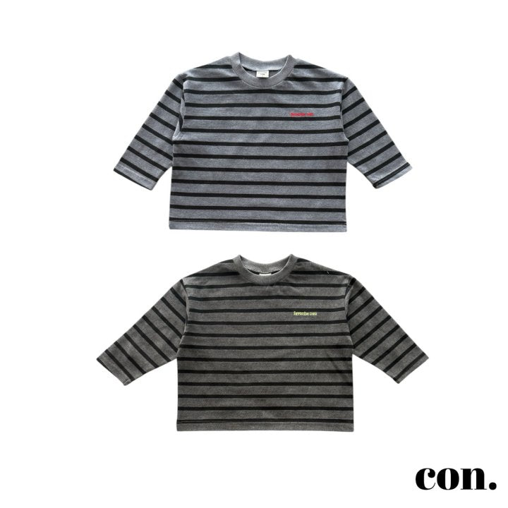 【予約】ピグメントボーダーTシャツ/ con. (XXS-M) 피그페이보릿