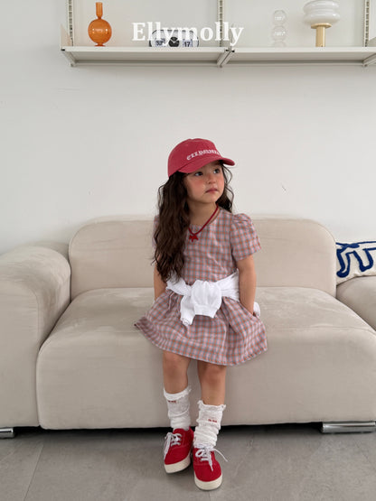 【予約】mellow check one-piece / ellymolly5-15号