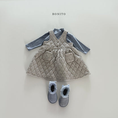 【予約】small flower quilting one-piece  /  bonito (12m-JM)