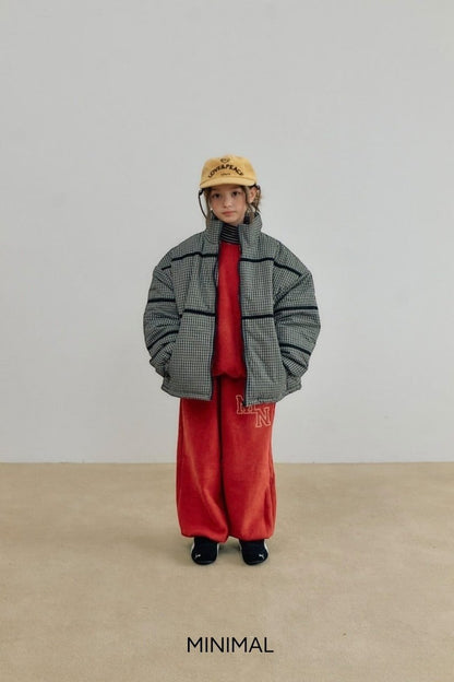 【予約】line check padding jumper  / minimal (S-JM)