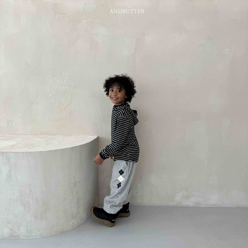 【予約】worm-argyle terry jogger  /  andbutter (S-JM)