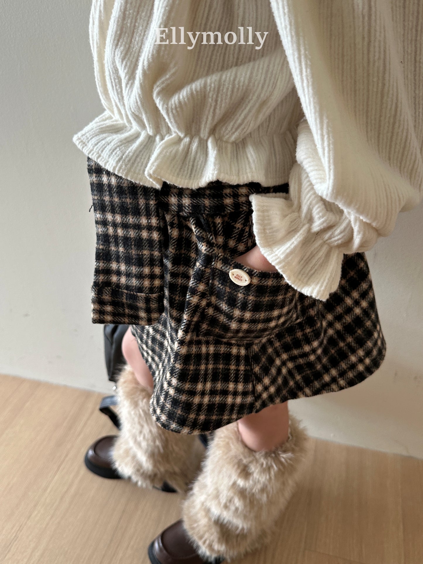 【予約】miso check wrap pants / ellymolly (5-19号)