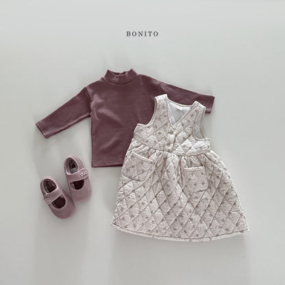 【予約】small flower quilting one-piece  /  bonito (12m-JM)