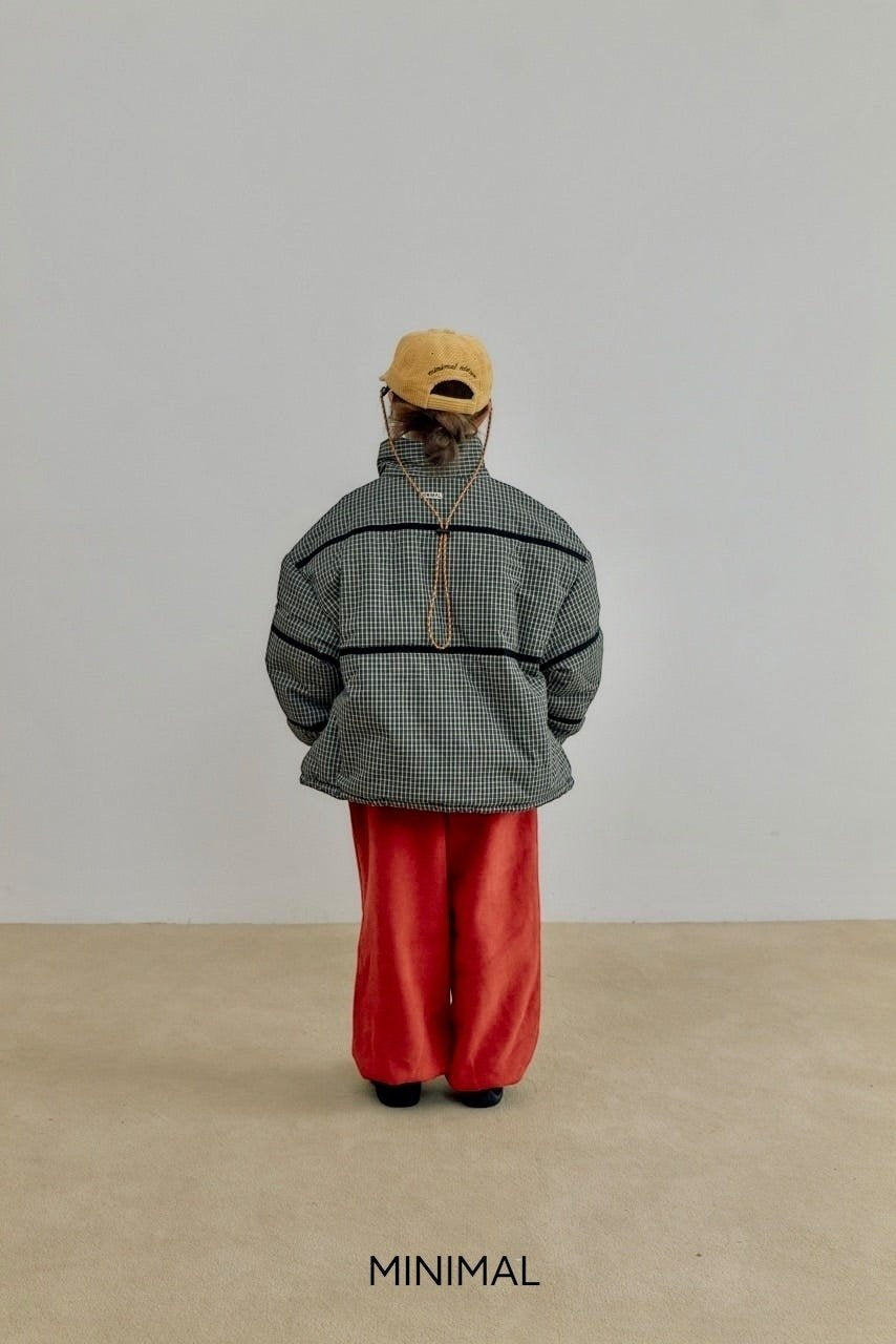 【予約】line check padding jumper  / minimal (S-JM)