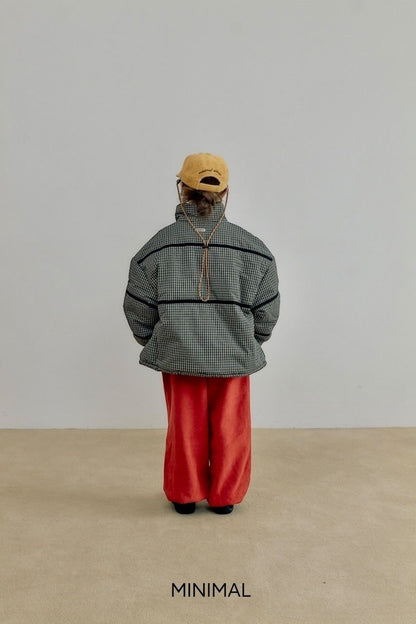 【予約】line check padding jumper  / minimal (S-JM)