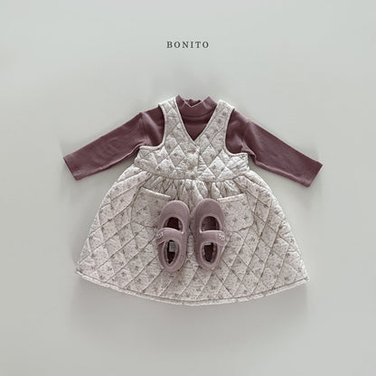 【予約】small flower quilting one-piece  /  bonito (12m-JM)