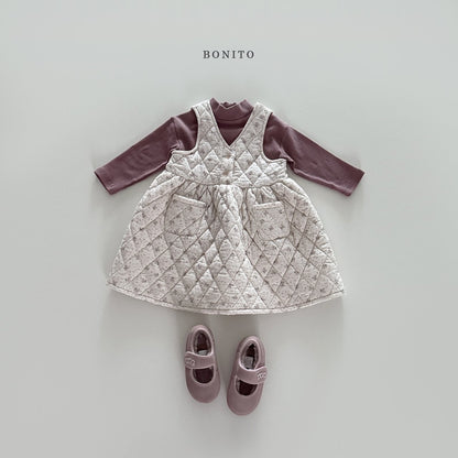 【予約】small flower quilting one-piece  /  bonito (12m-JM)