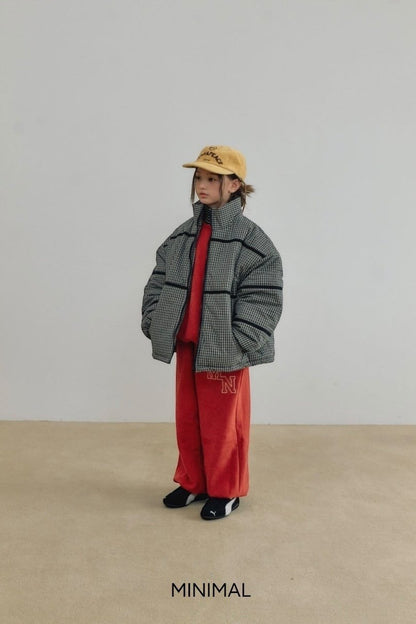 【予約】line check padding jumper  / minimal (S-JM)