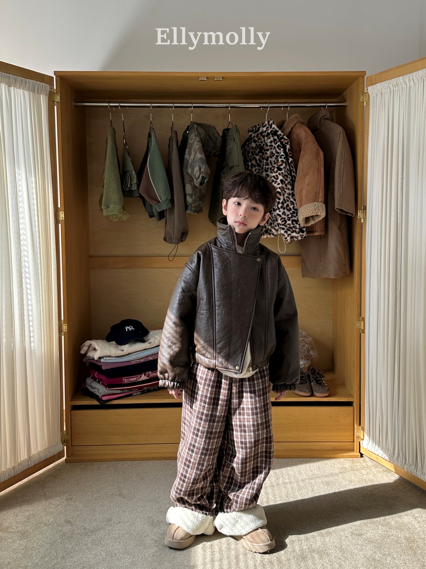 【予約】teddy fur check pt / ellymolly (5-19号)