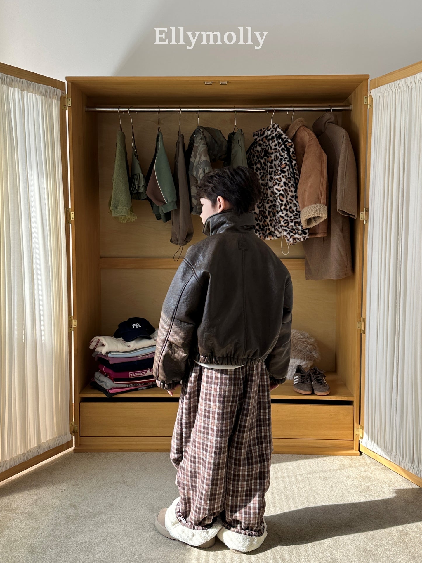 【予約】teddy fur check pt / ellymolly (5-19号)