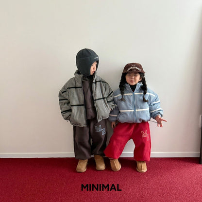 【予約】line check padding jumper  / minimal (S-JM)