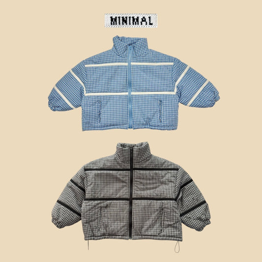 【予約】line check padding jumper  / minimal (S-JM)