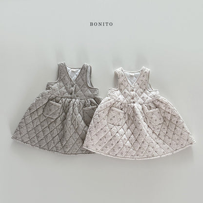 【予約】small flower quilting one-piece  /  bonito (12m-JM)