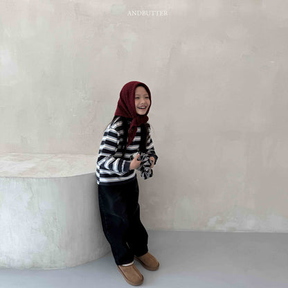 【予約】Stripe Patch Turtleneck  / andbutter (S-JM)