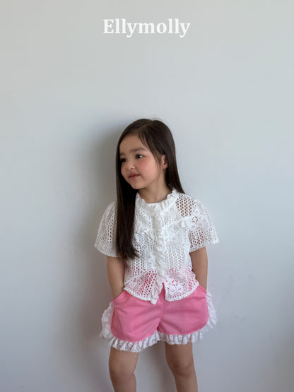 【予約】Crochet blouse / ellymolly5-15号  로지크로쉐