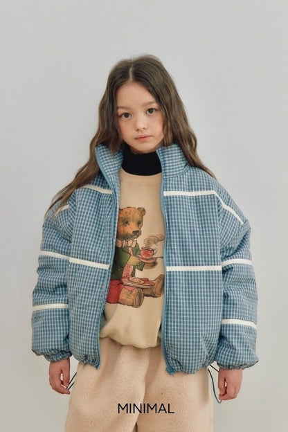 【予約】line check padding jumper  / minimal (S-JM)