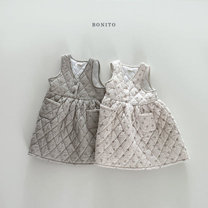 【予約】small flower quilting one-piece  /  bonito (12m-JM)