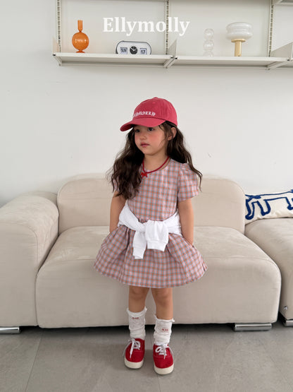 【予約】mellow check one-piece / ellymolly5-15号