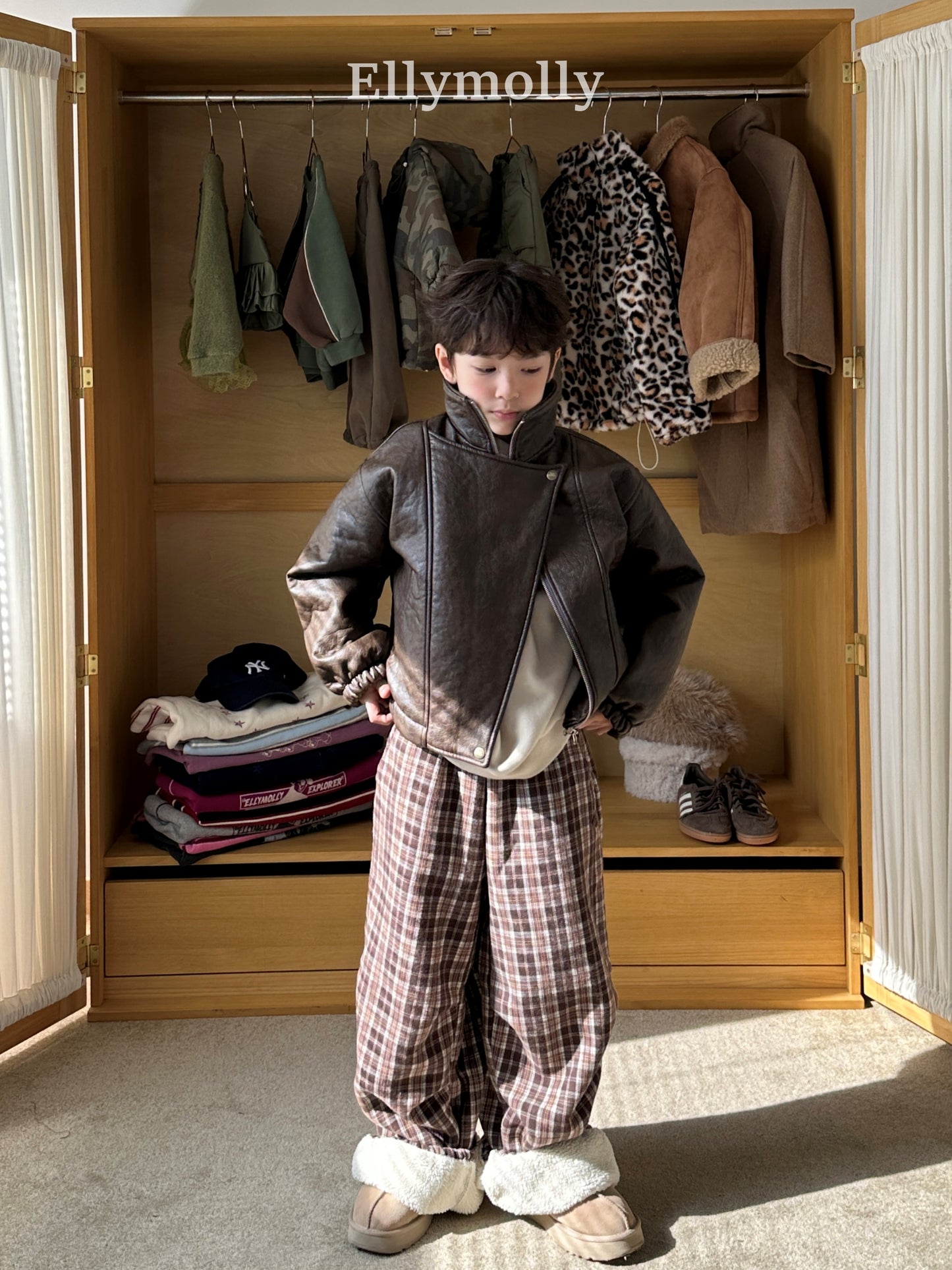 【予約】teddy fur check pt / ellymolly (5-19号)