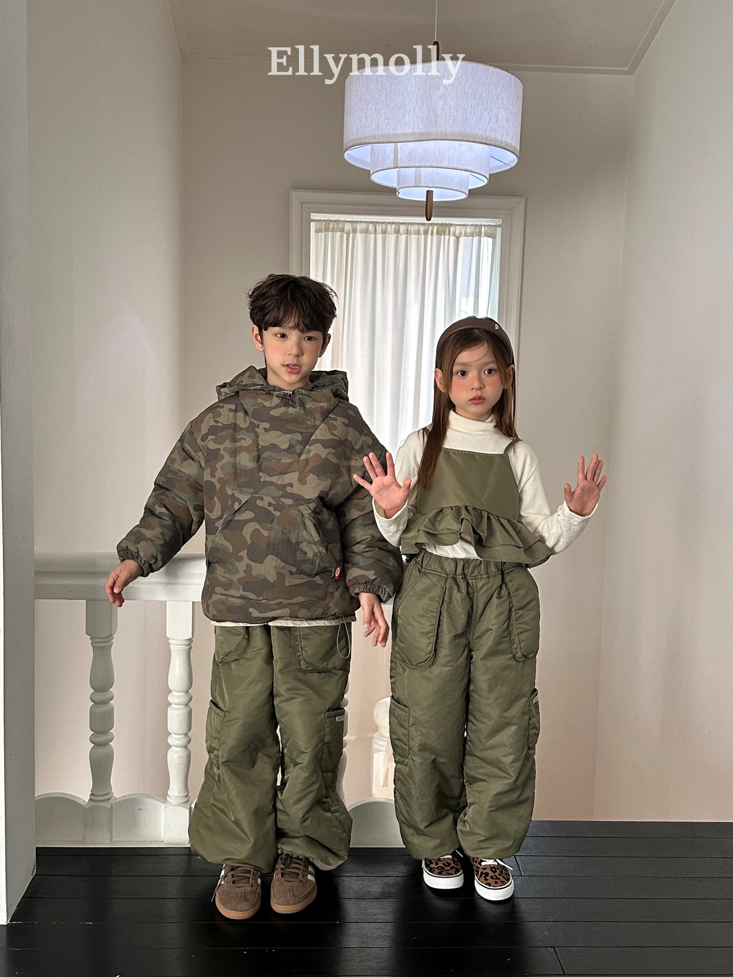 【予約】camouflage padding hood / ellymolly (5-19号)