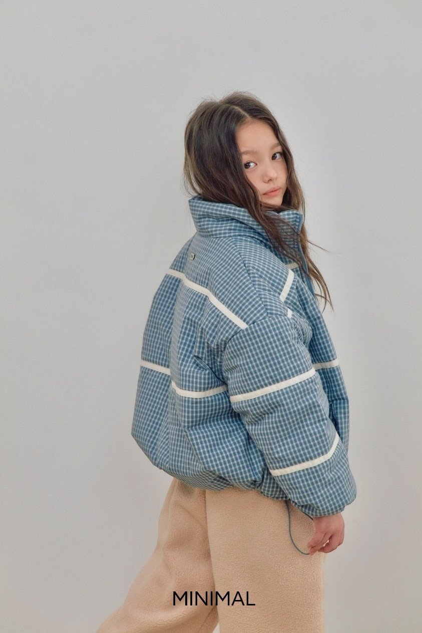 【予約】line check padding jumper  / minimal (S-JM)