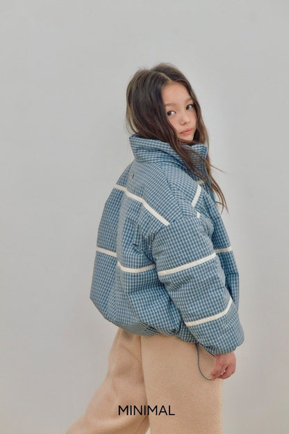 【予約】line check padding jumper  / minimal (S-JM)