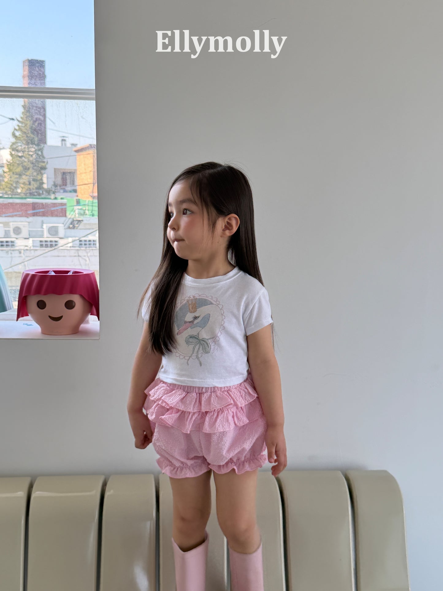 【予約】Petal Tiered Shorts / ellymolly 5-15号 페탈티어쇼츠