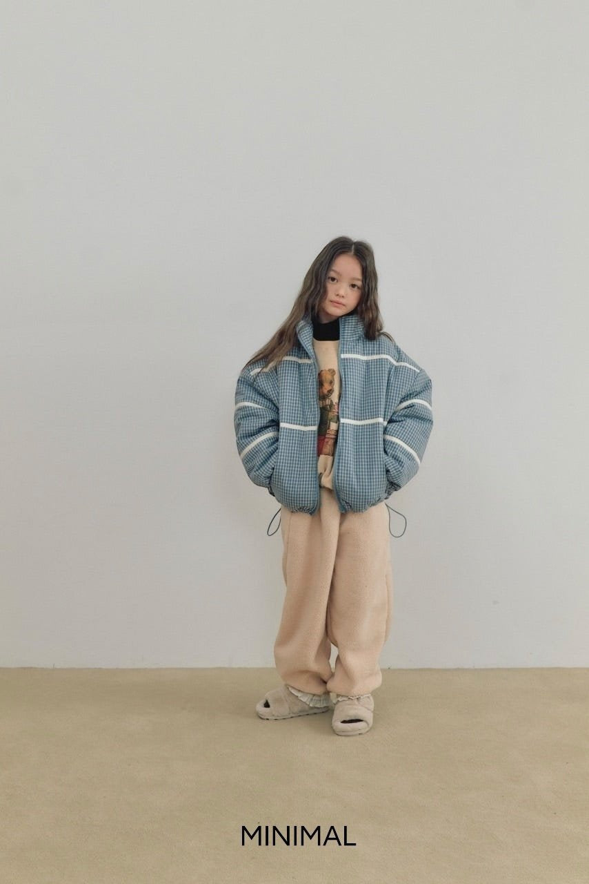 【予約】line check padding jumper  / minimal (S-JM)