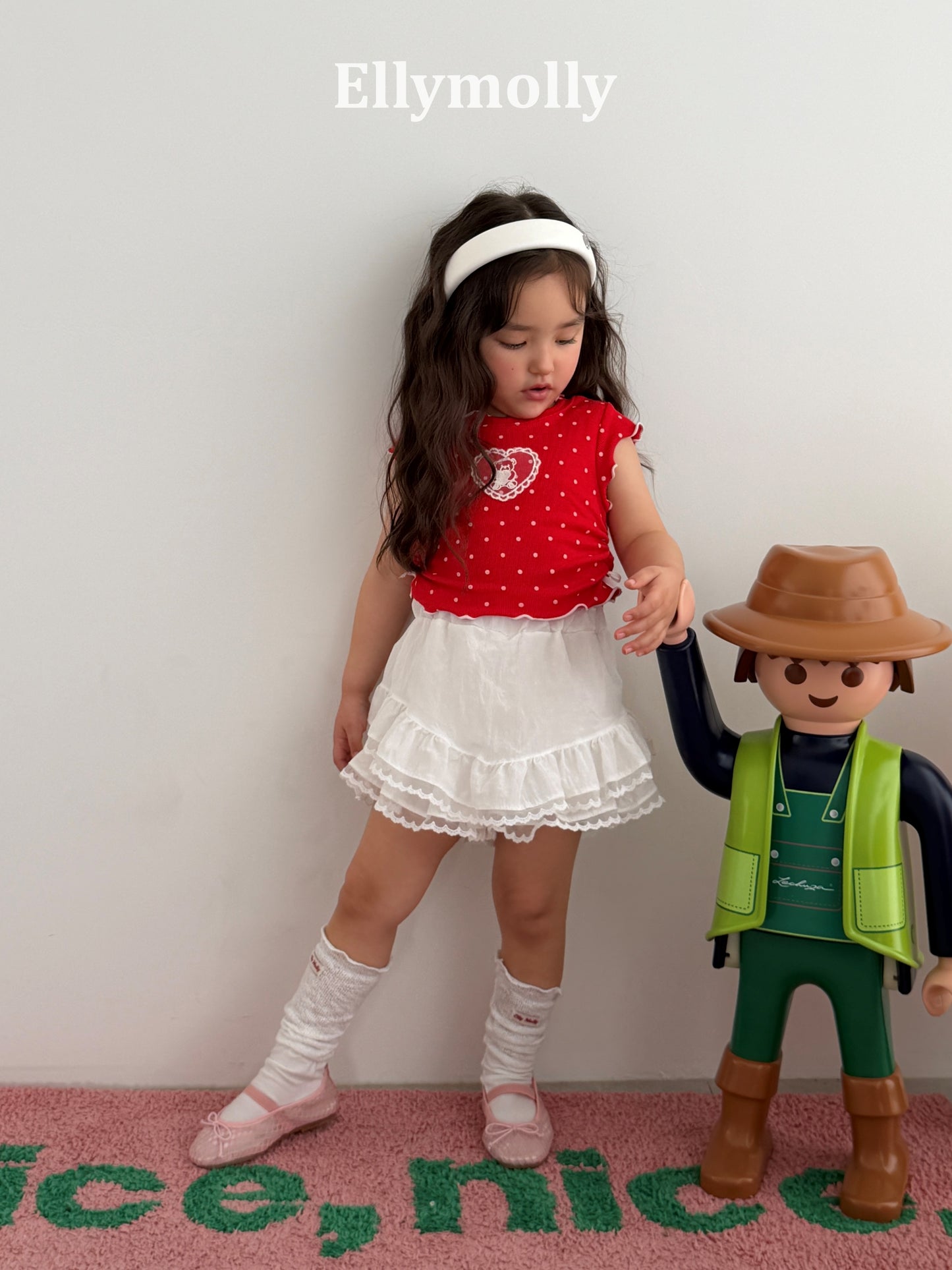 【予約】dot mimi shirring T / ellymolly5-15号