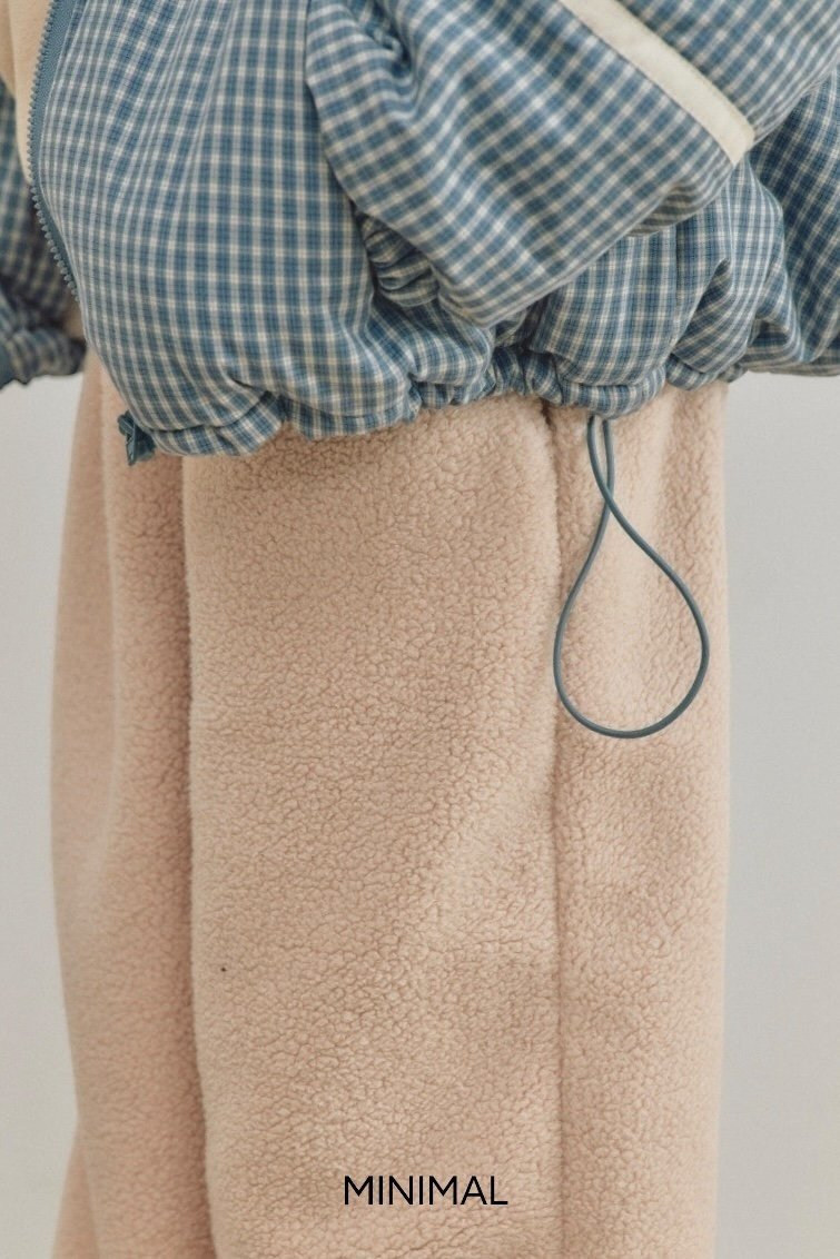 【予約】line check padding jumper  / minimal (S-JM)