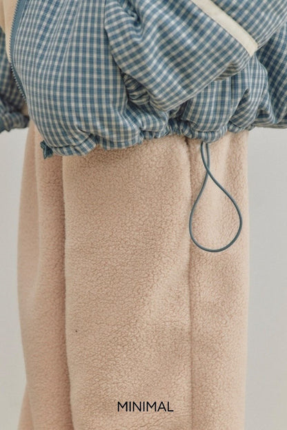 【予約】line check padding jumper  / minimal (S-JM)