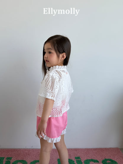 【予約】Crochet blouse / ellymolly5-15号  로지크로쉐