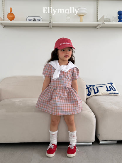 【予約】mellow check one-piece / ellymolly5-15号