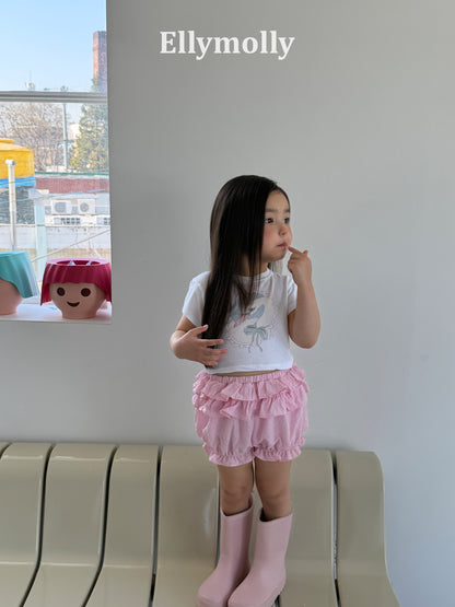 【予約】Petal Tiered Shorts / ellymolly 5-15号 페탈티어쇼츠