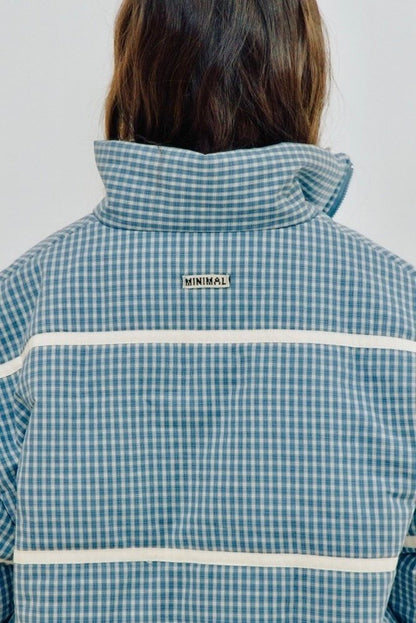 【予約】line check padding jumper  / minimal (S-JM)