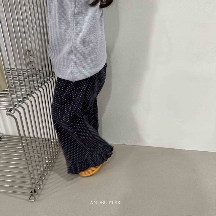 【予約】Dot frill pants / andbutter(S-JM)