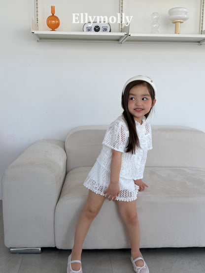 【予約】Crochet blouse / ellymolly5-15号  로지크로쉐