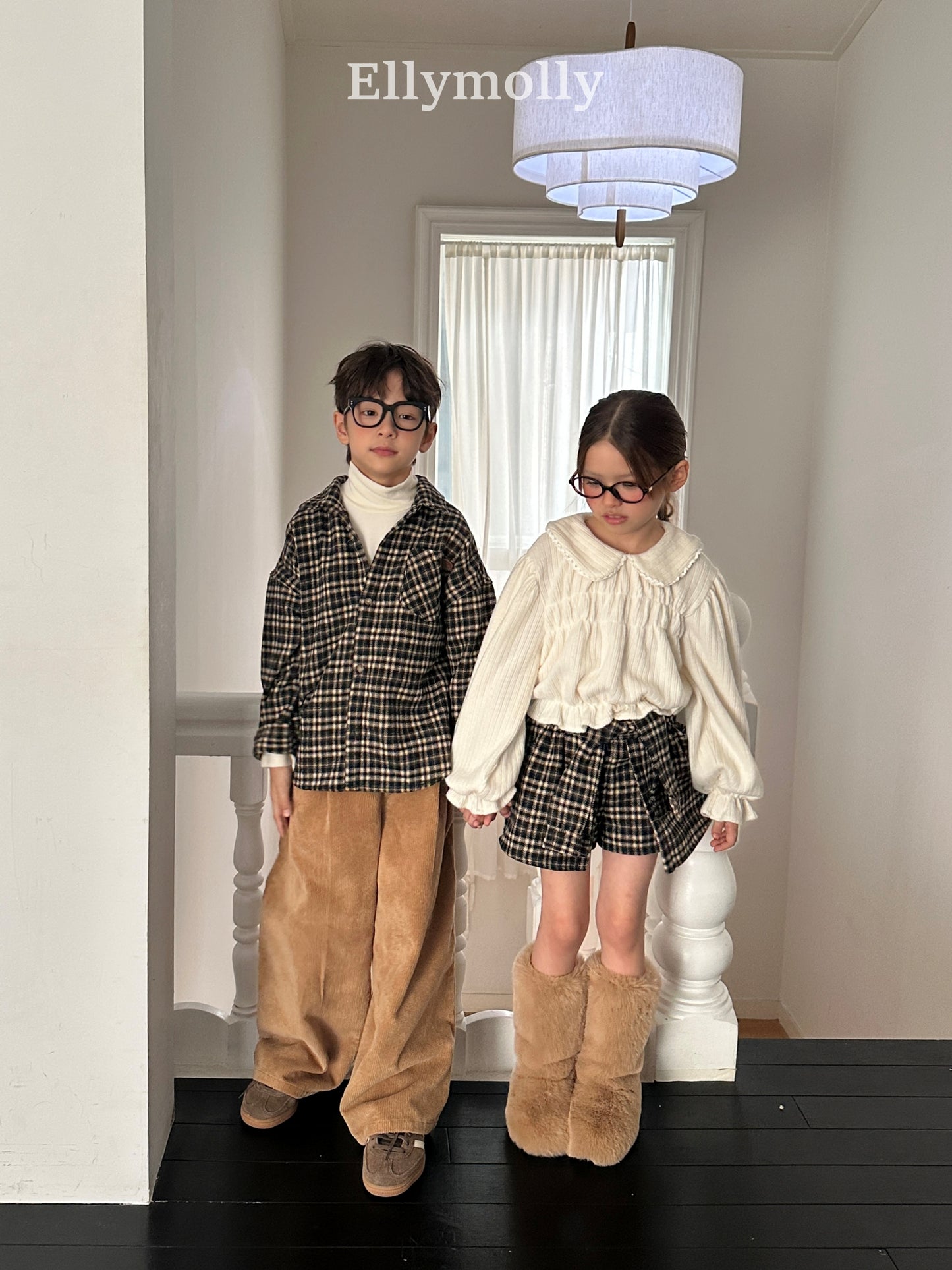 【予約】miso check wrap pants / ellymolly (5-19号)