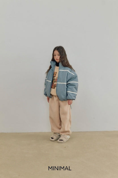 【予約】line check padding jumper  / minimal (S-JM)