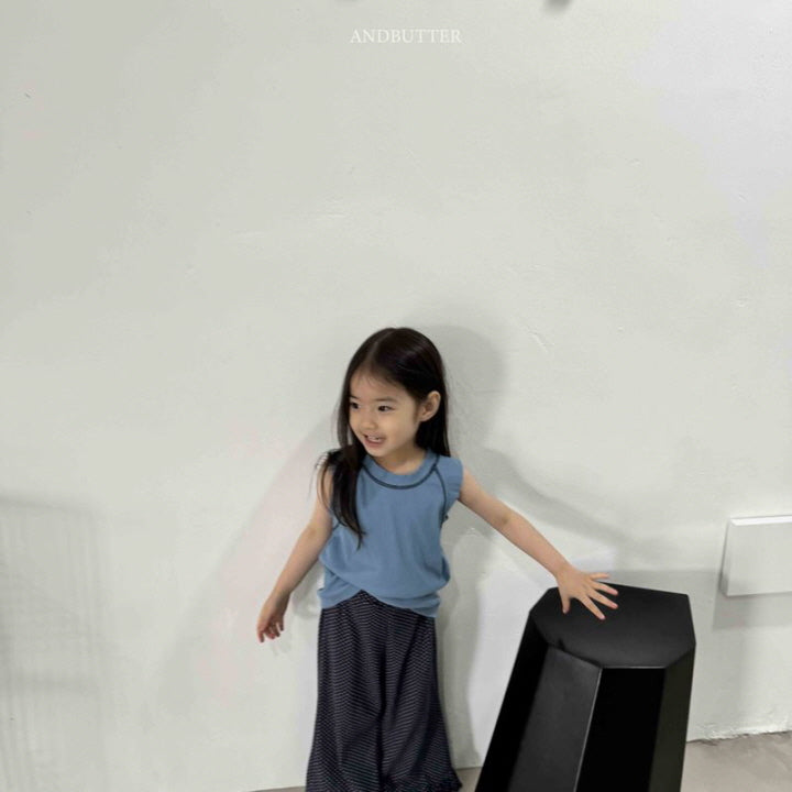 【予約】ribbed line sleeveless / andbutter(S-JM)