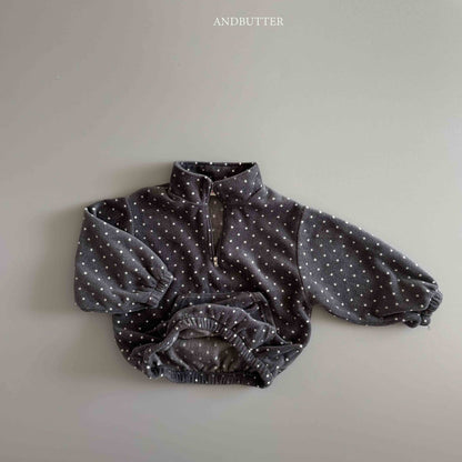 【予約】Dot Half-Zip  /  andbutter (S-JM)