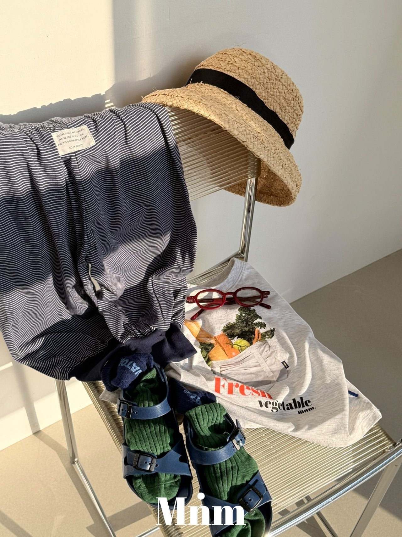 【予約】stripe jogger pants / minimal S-JM 보리 스트라이프