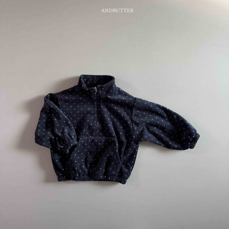 【予約】Dot Half-Zip  /  andbutter (S-JM)
