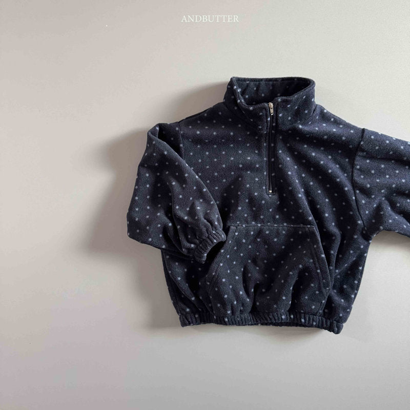 【予約】Dot Half-Zip  /  andbutter (S-JM)
