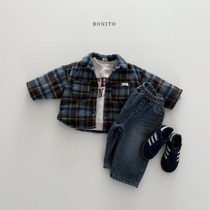 【予約】check bonding shirt  /  bonito (12M-JM)