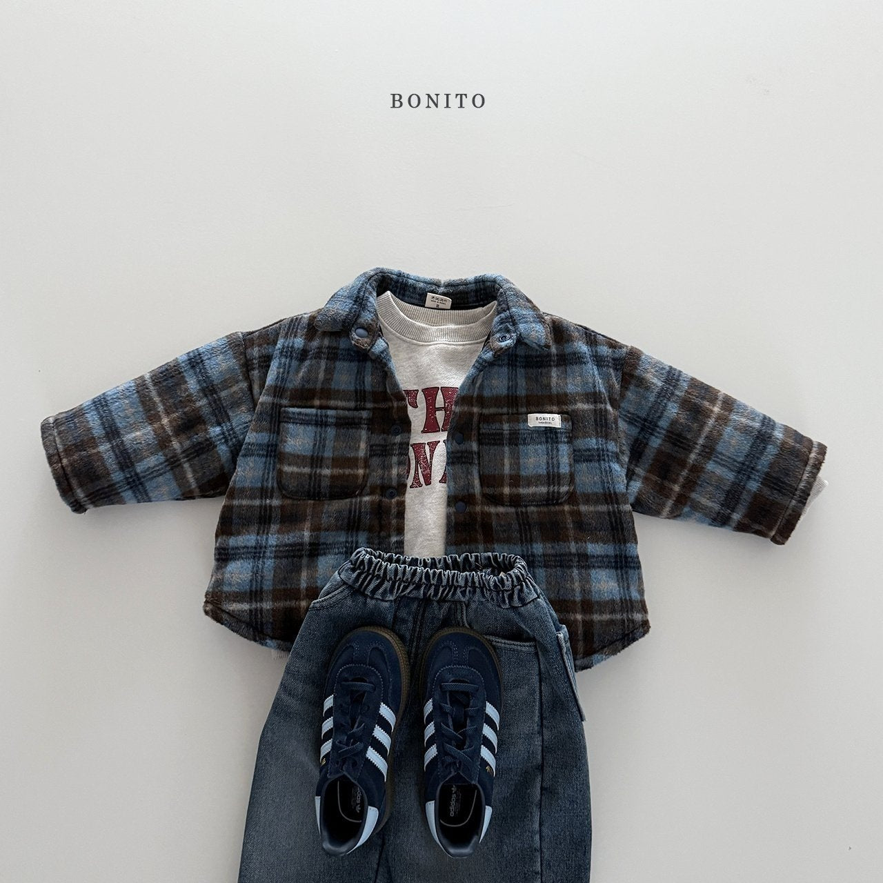 【予約】check bonding shirt  /  bonito (12M-JM)