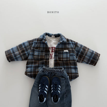 【予約】check bonding shirt  /  bonito (12M-JM)
