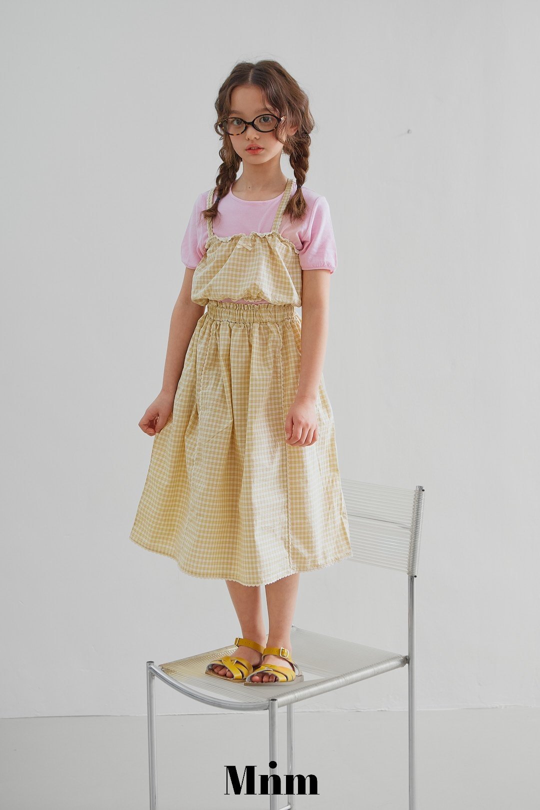 【予約】check lace skirt / minimal S-JM