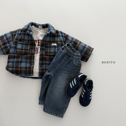 【予約】check bonding shirt  /  bonito (12M-JM)