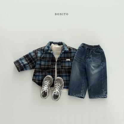 【予約】check bonding shirt  /  bonito (12M-JM)